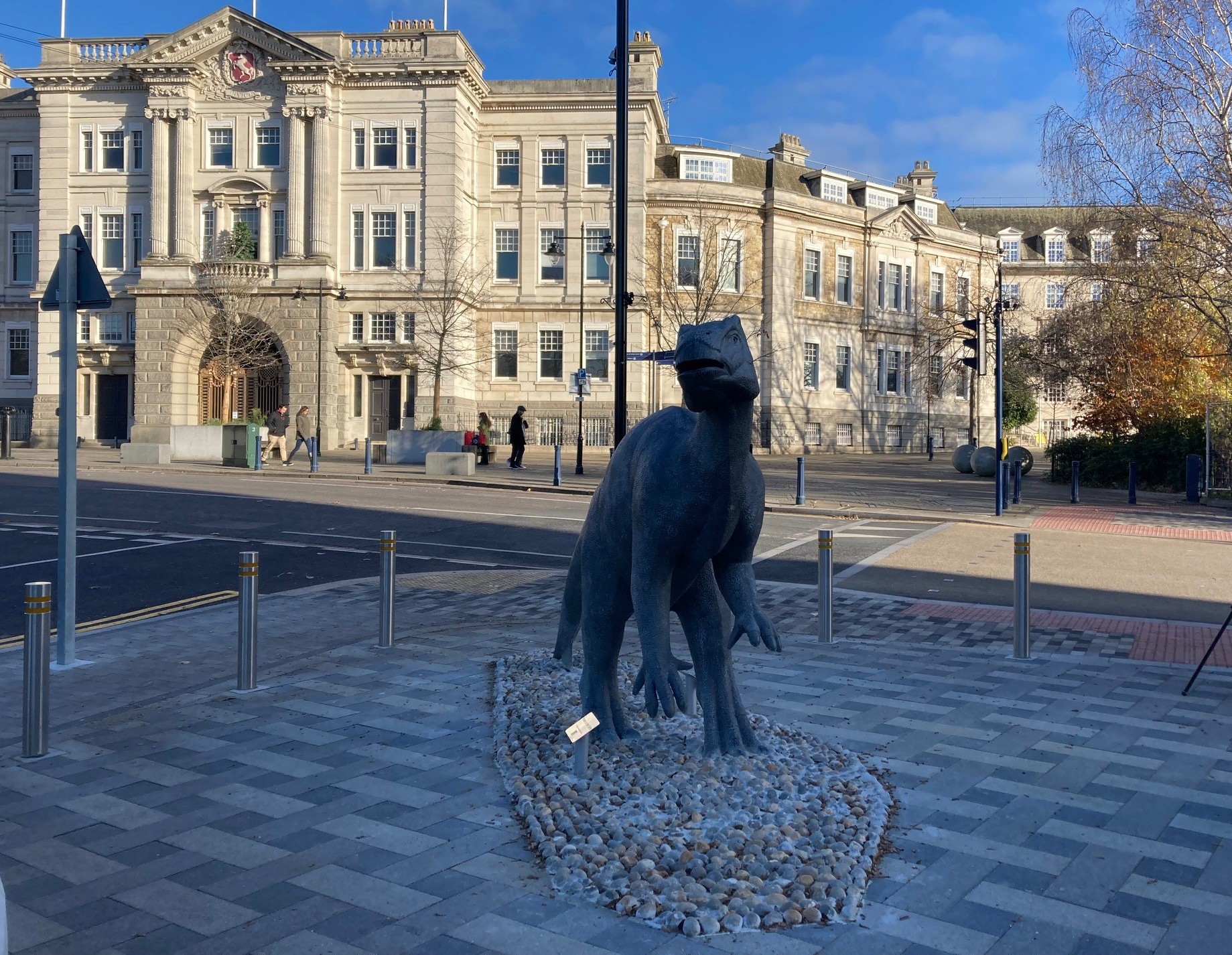 Dinosaur sculpture at Maidstone East Station