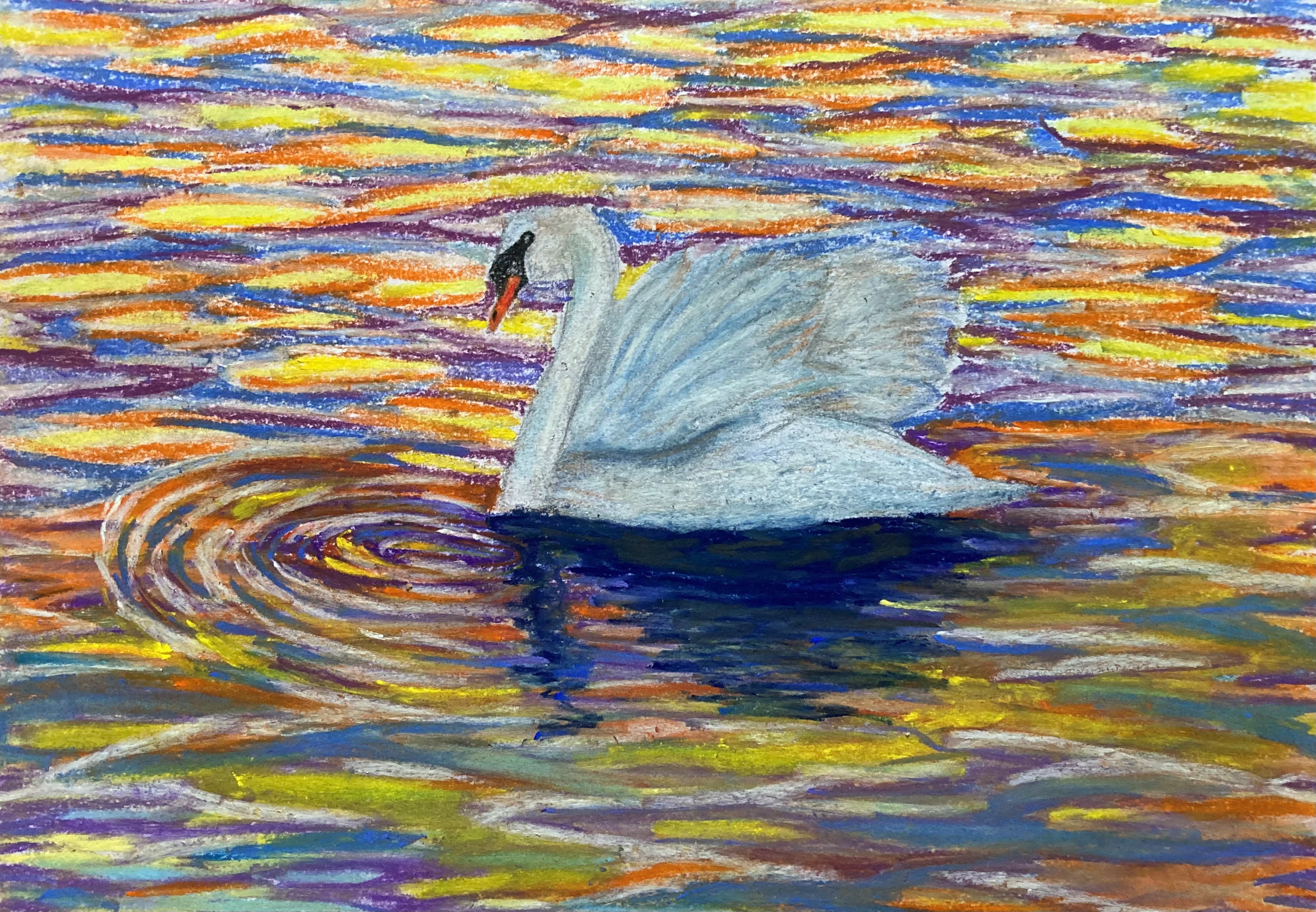 Marie - Swan in a sunset