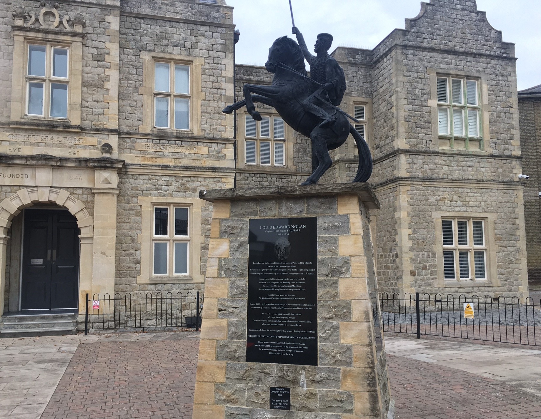 Bronze and stone sculpture of Captain Nolan