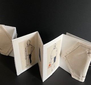 Embroidered postcards of people