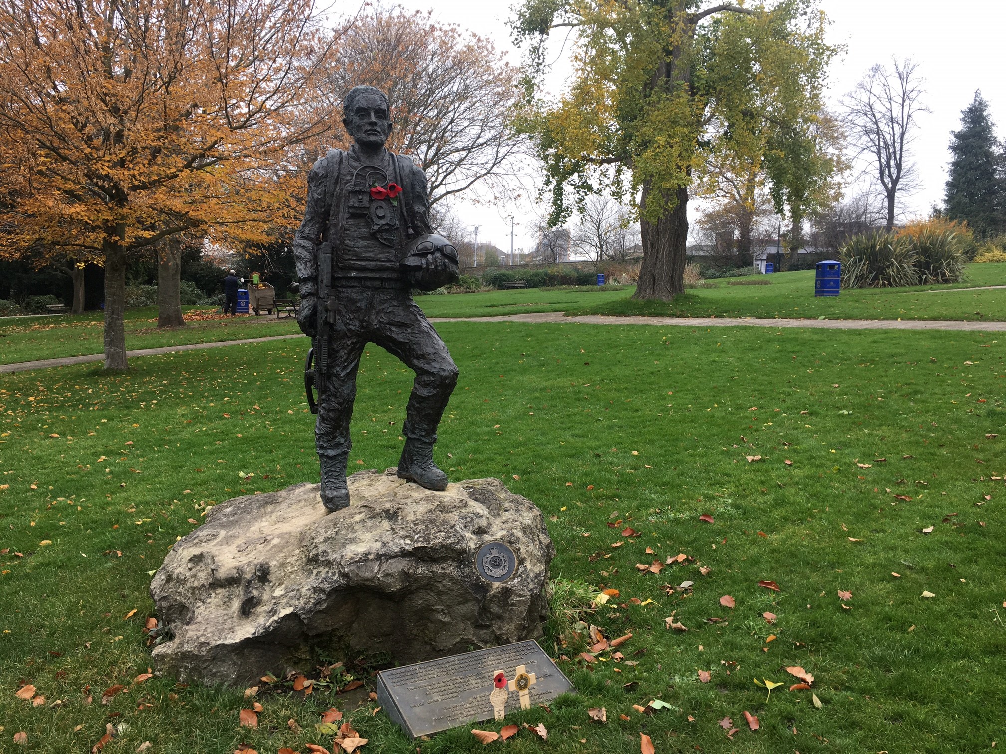 Bronze sculpture of soldier